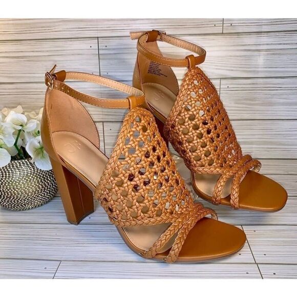 JustFab Lorelai Caged Camel Womens Sandal Heels Size :10 - Picture 5 of 12